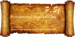 Porubszky Szellőke névjegykártya